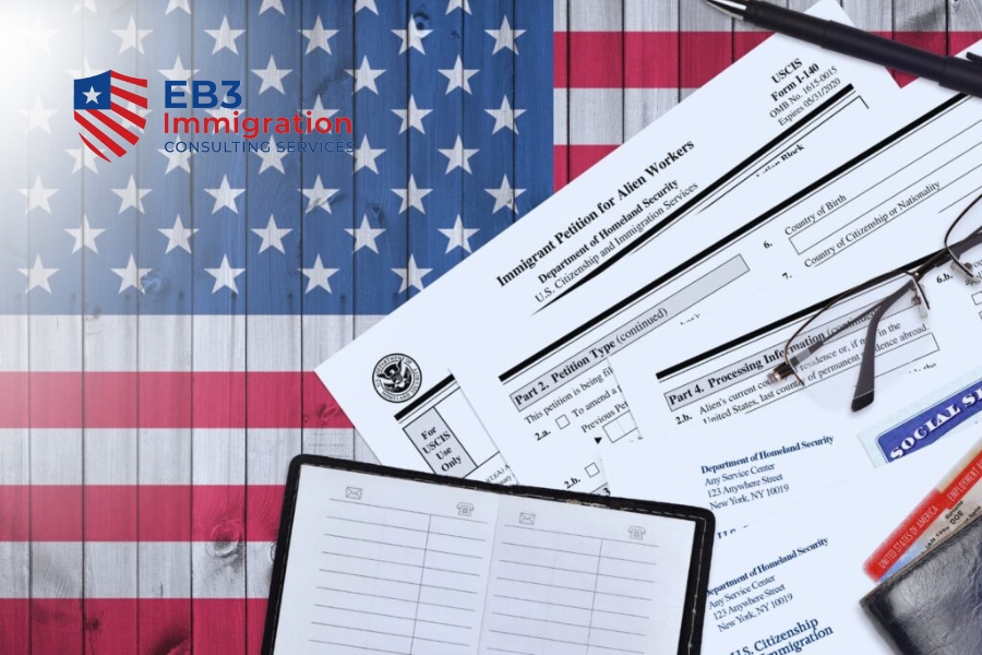 Giai đoạn 2 EB3: Nhà tuyển dụng nộp đơn I-140 trong 6 tháng sau PERM, xét 8–12 tháng hoặc 15 ngày nếu xử lý nhanh