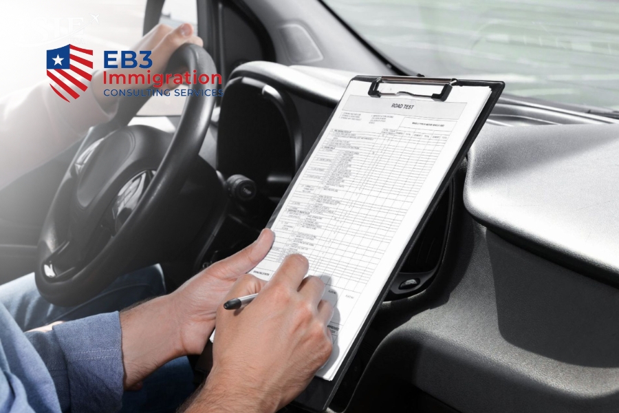 Người định cư EB3 đủ 16 tuổi, có thẻ xanh, sức khỏe tốt và hiểu luật giao thông Mỹ có thể thi bằng lái xe